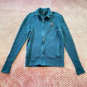 NEW Guess Collared Zip-Up Sweater Mens Size S